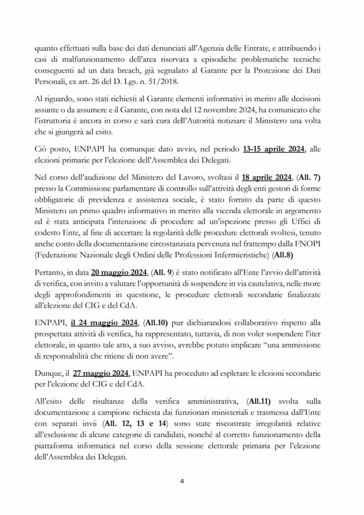 IMG-20241114-WA0079-724x1024 ENPAPI. Carte bollate, nuove elezioni, commissariamento o nulla di fatto? Il difficile futuro dell'Ente Previdenziale degli Infermieri LP.